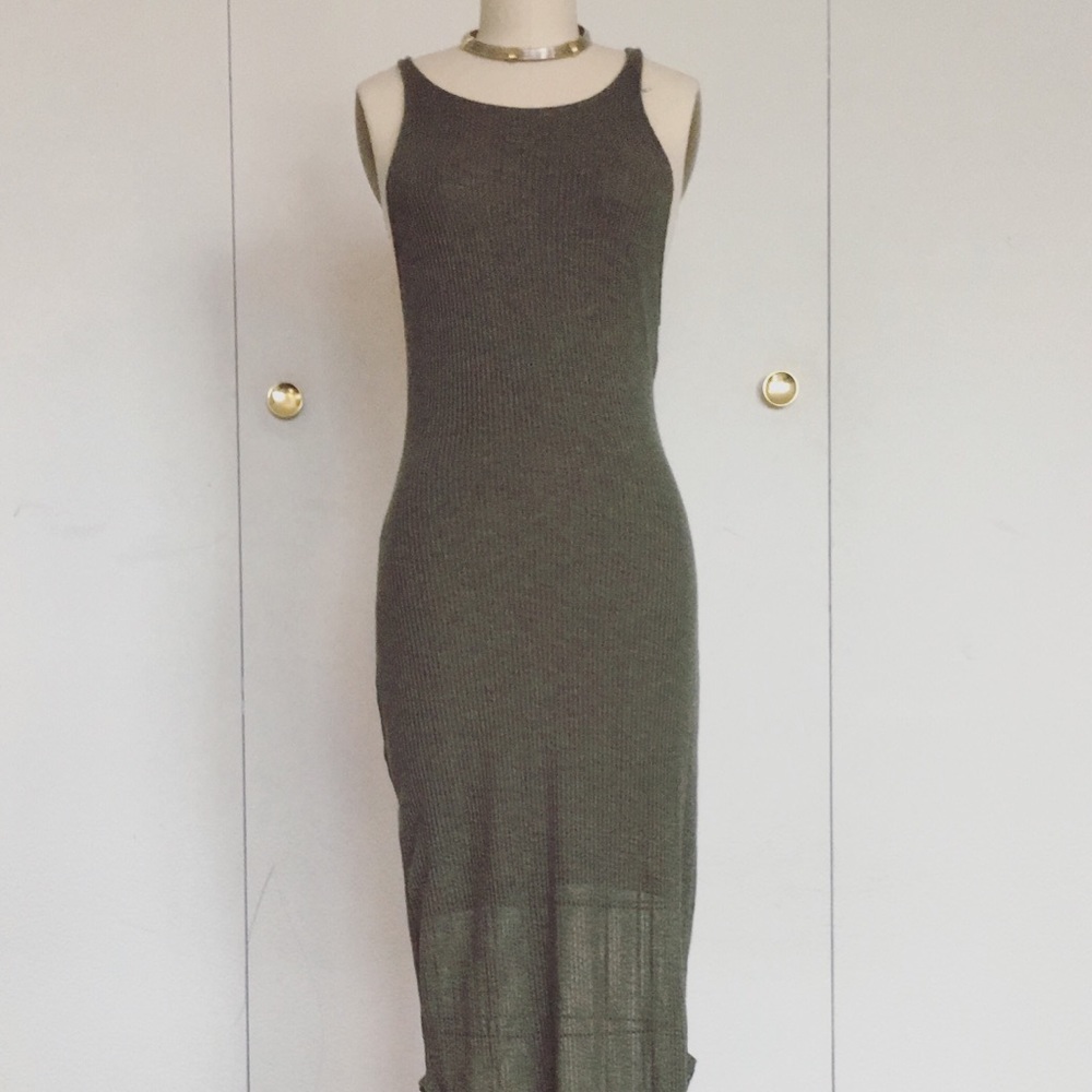 Urban Outfitters Sleeveless dark green dress